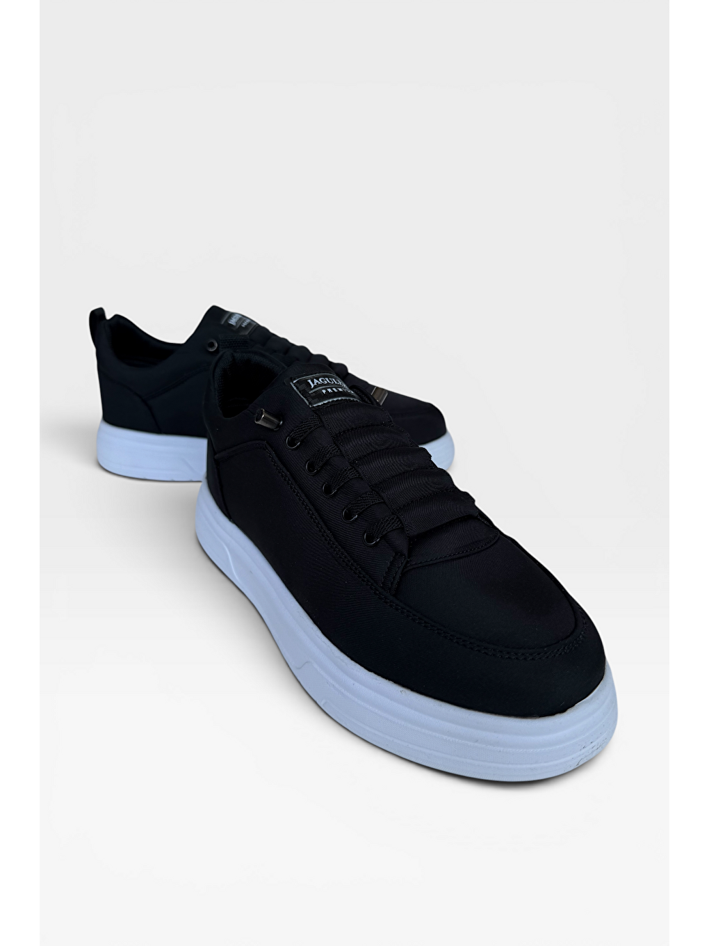 Akıllı Bağcık Hafif Comfort Taban Günlük Erkek Sneaker Ayakkabı Siyah - Beyaz-2