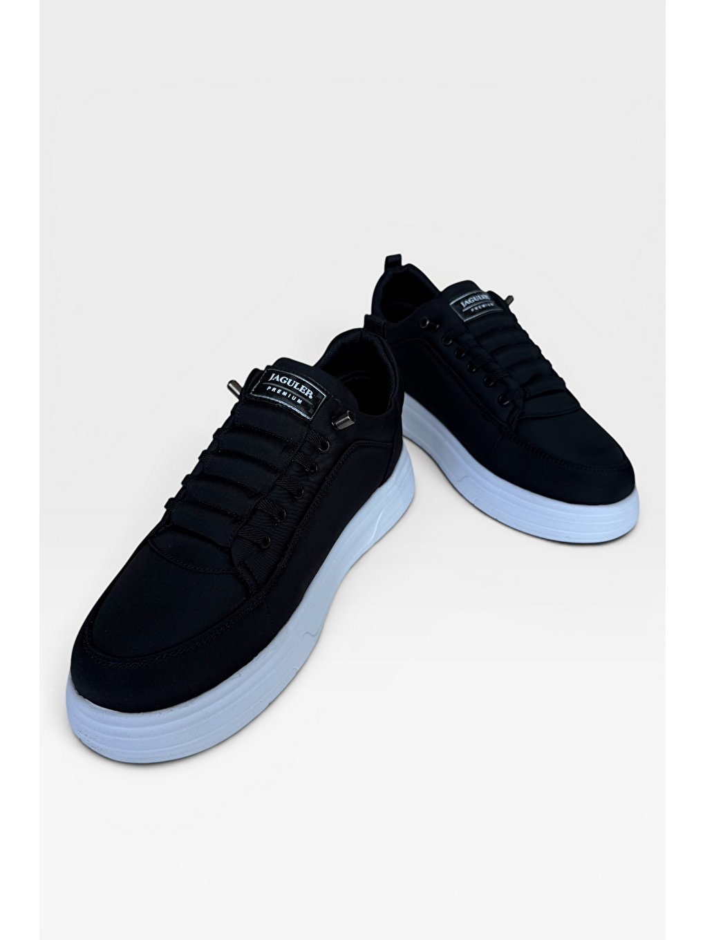 Akıllı Bağcık Hafif Comfort Taban Günlük Erkek Sneaker Ayakkabı Siyah - Beyaz-3