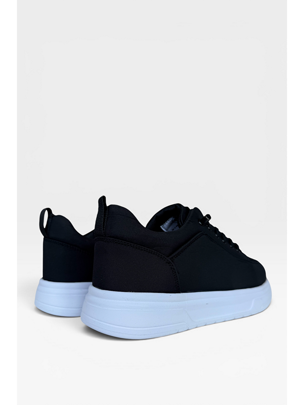 Akıllı Bağcık Hafif Comfort Taban Günlük Erkek Sneaker Ayakkabı Siyah - Beyaz-4