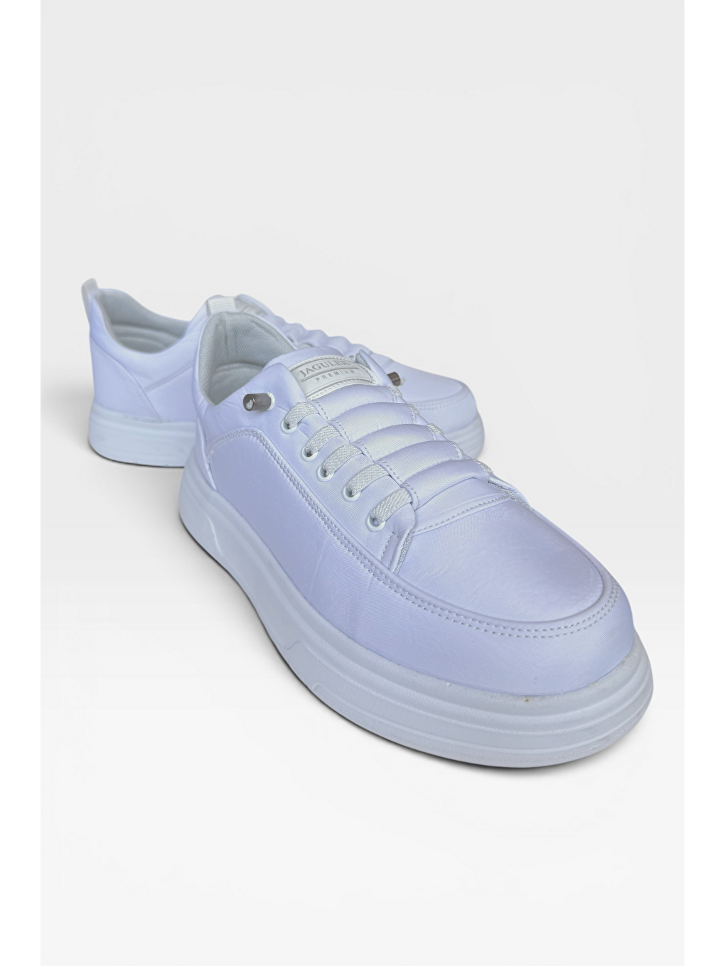 Akıllı Bağcık Hafif Comfort Taban Günlük Erkek Sneaker Ayakkabı Beyaz-2