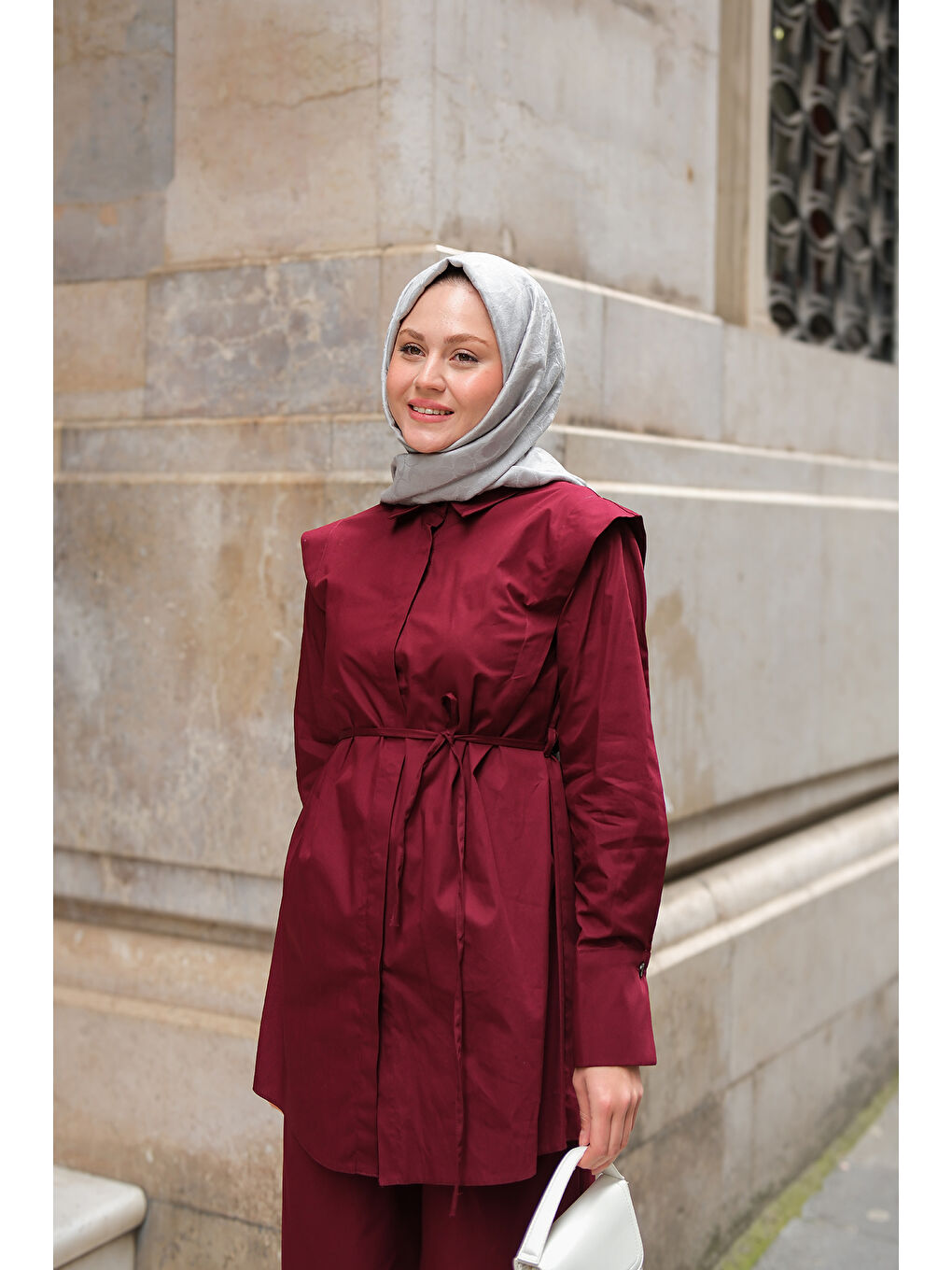 Kadın Dış Vatka Detaylı Takım Bordo-4