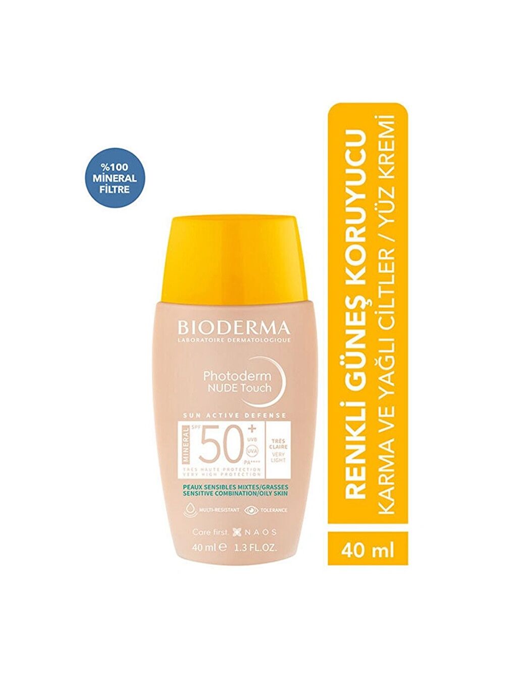 Photoderm Nude Very Light SPF50+ Renkli Güneş Koruyucu  Krem 40 ml-1