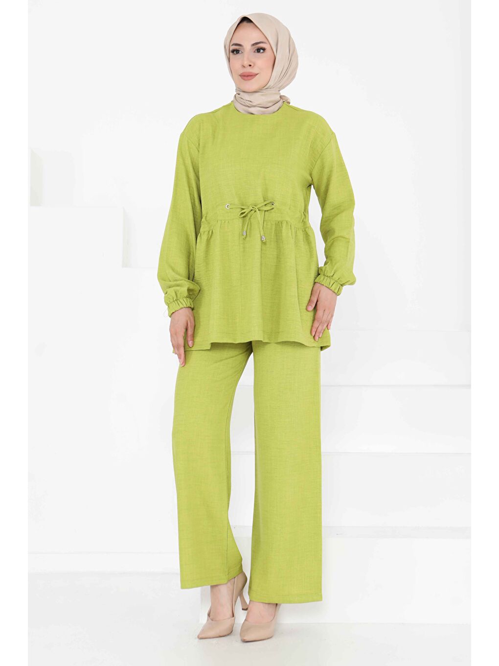 Bağlamalı İkili Takım Yağ Yeşili - 27196