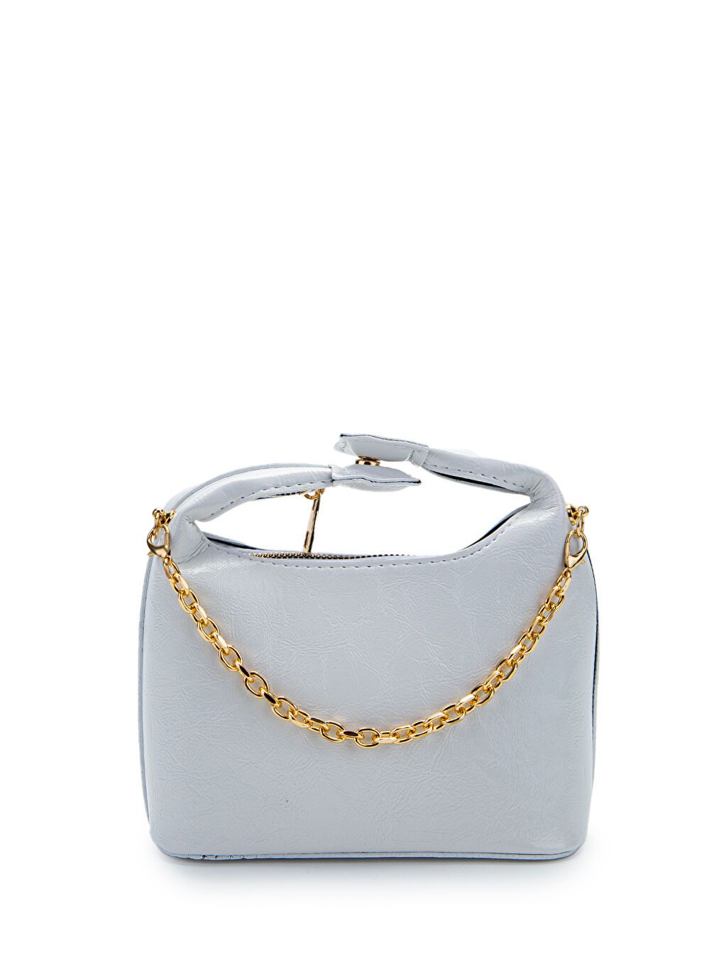 Zincir Askılı Rugan Suni Deri Kadın Çapraz Çanta Ivy Beyaz