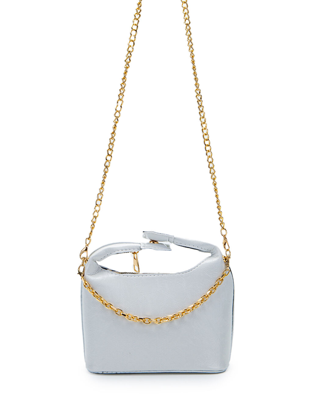 Zincir Askılı Rugan Suni Deri Kadın Çapraz Çanta Ivy Beyaz-1