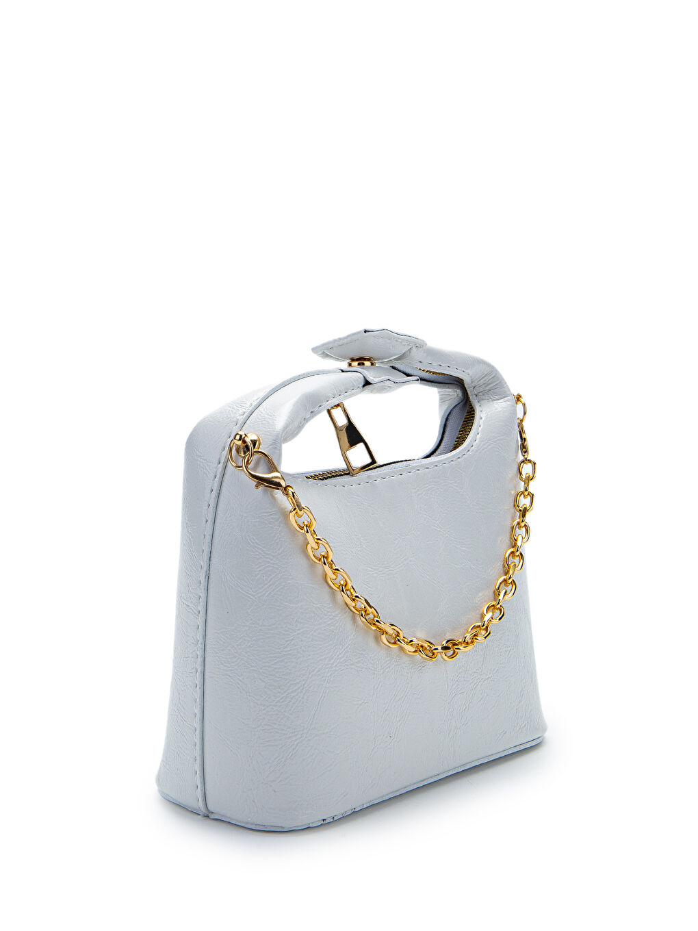 Zincir Askılı Rugan Suni Deri Kadın Çapraz Çanta Ivy Beyaz-3