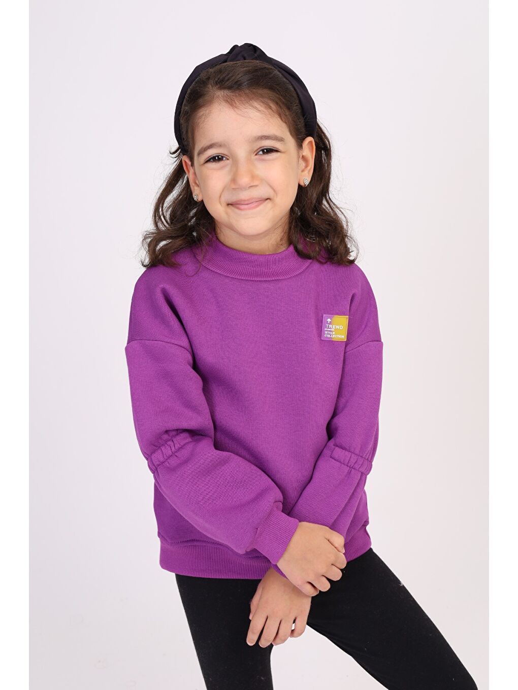 Mor Kız Çocuk Sweatshirt