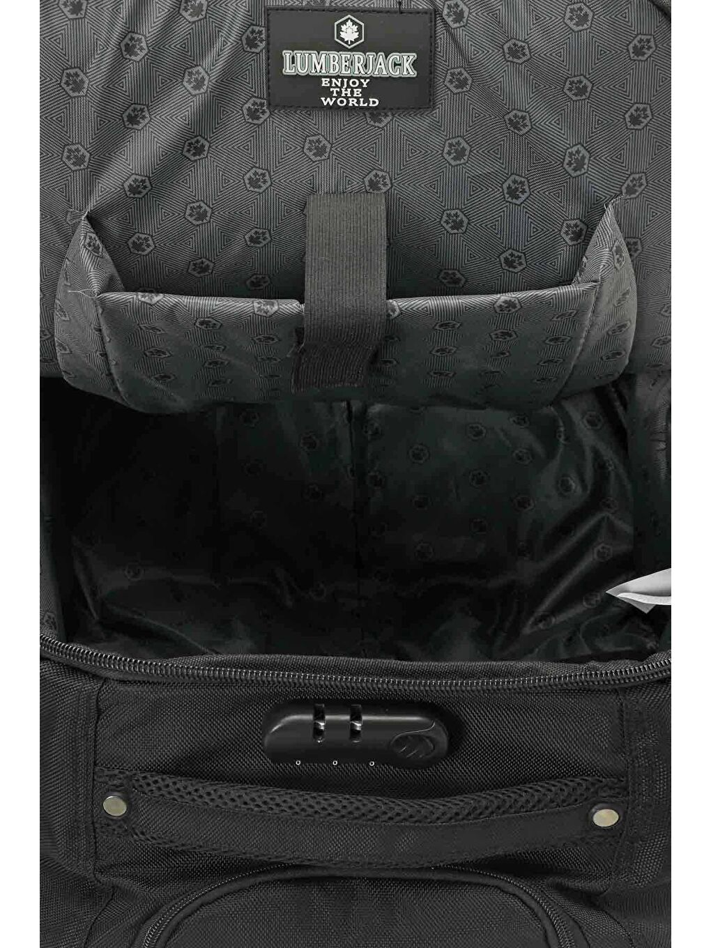 TEKSTIL SIRT VALIZ -K 5FX Siyah Unisex Küçük Boy Valiz-3