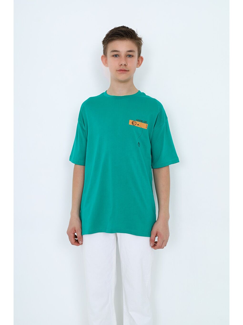 Yeşil Erkek Çocuk Baskılı Tişört