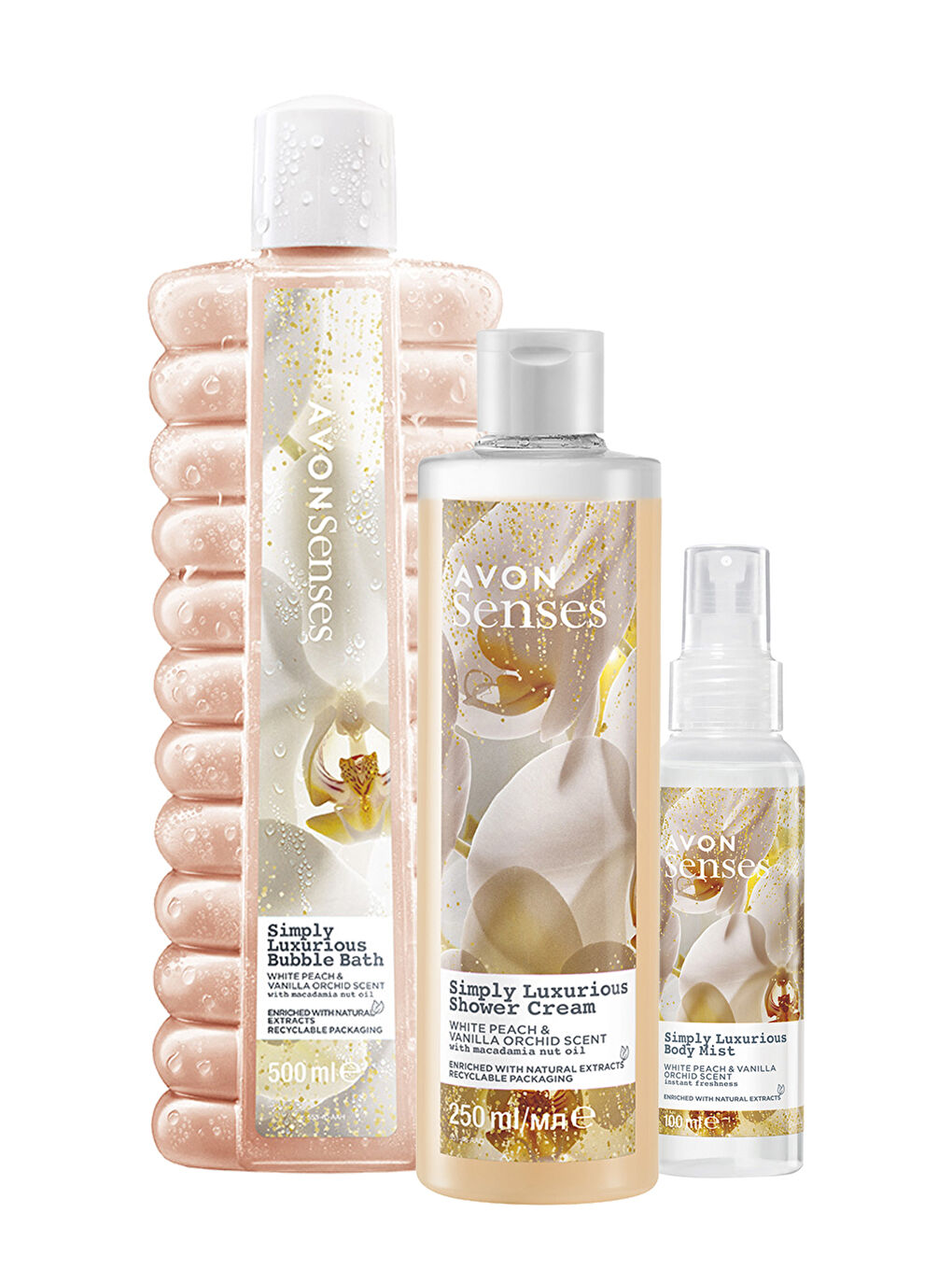 Luxurious Beyaz Şeftali ve Vanilya Orkide Kokulu Banyo Paketi