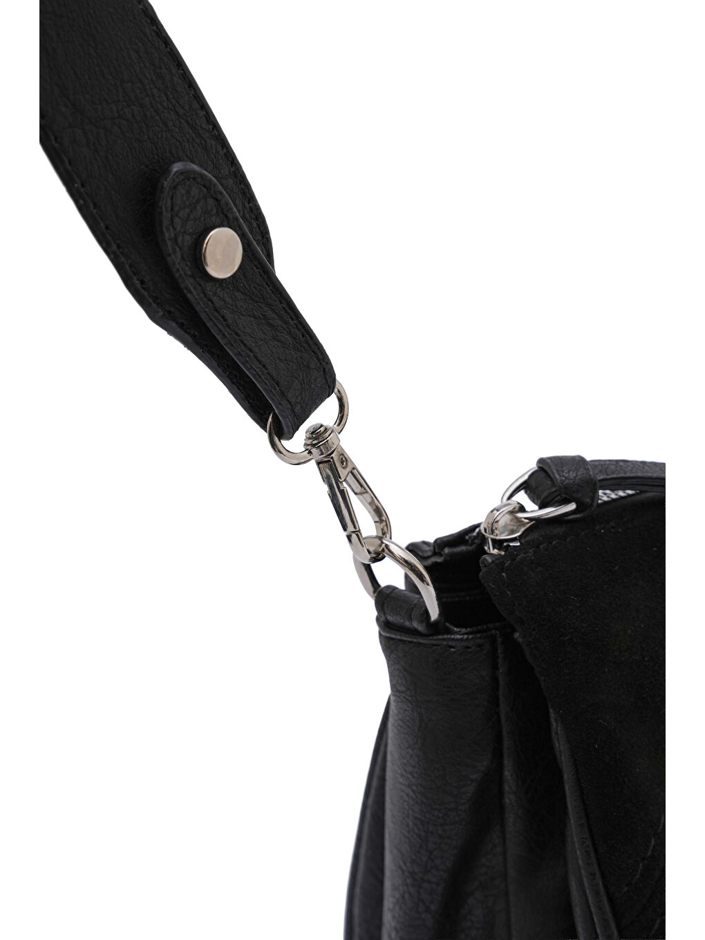 Siyah Süet Dokulu Kadın Omuz Çantası ED069-3