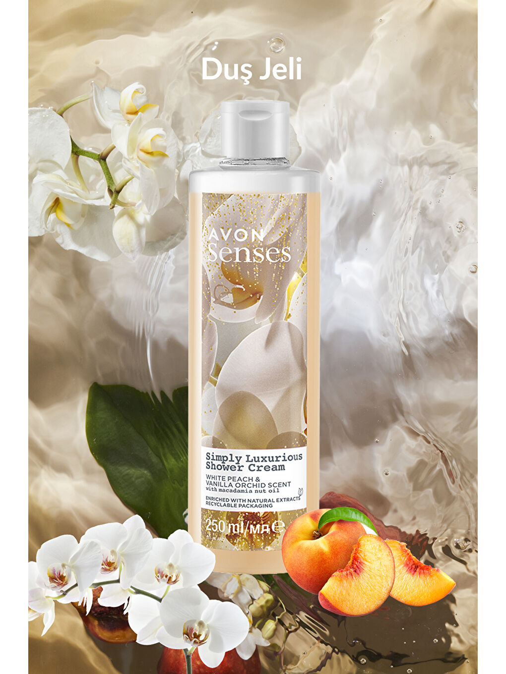 Luxurious Beyaz Şeftali ve Vanilya Orkide Kokulu Banyo Paketi-3