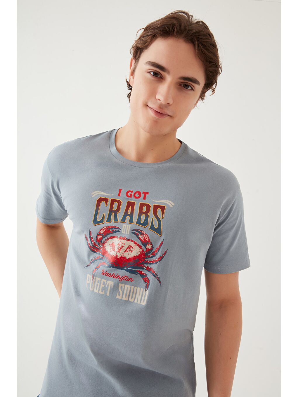 Mavi Erkek Pamuklu Kısa Kollu Baskı ve Cep Detaylı %100 Pamuk Pijama Takımı-3