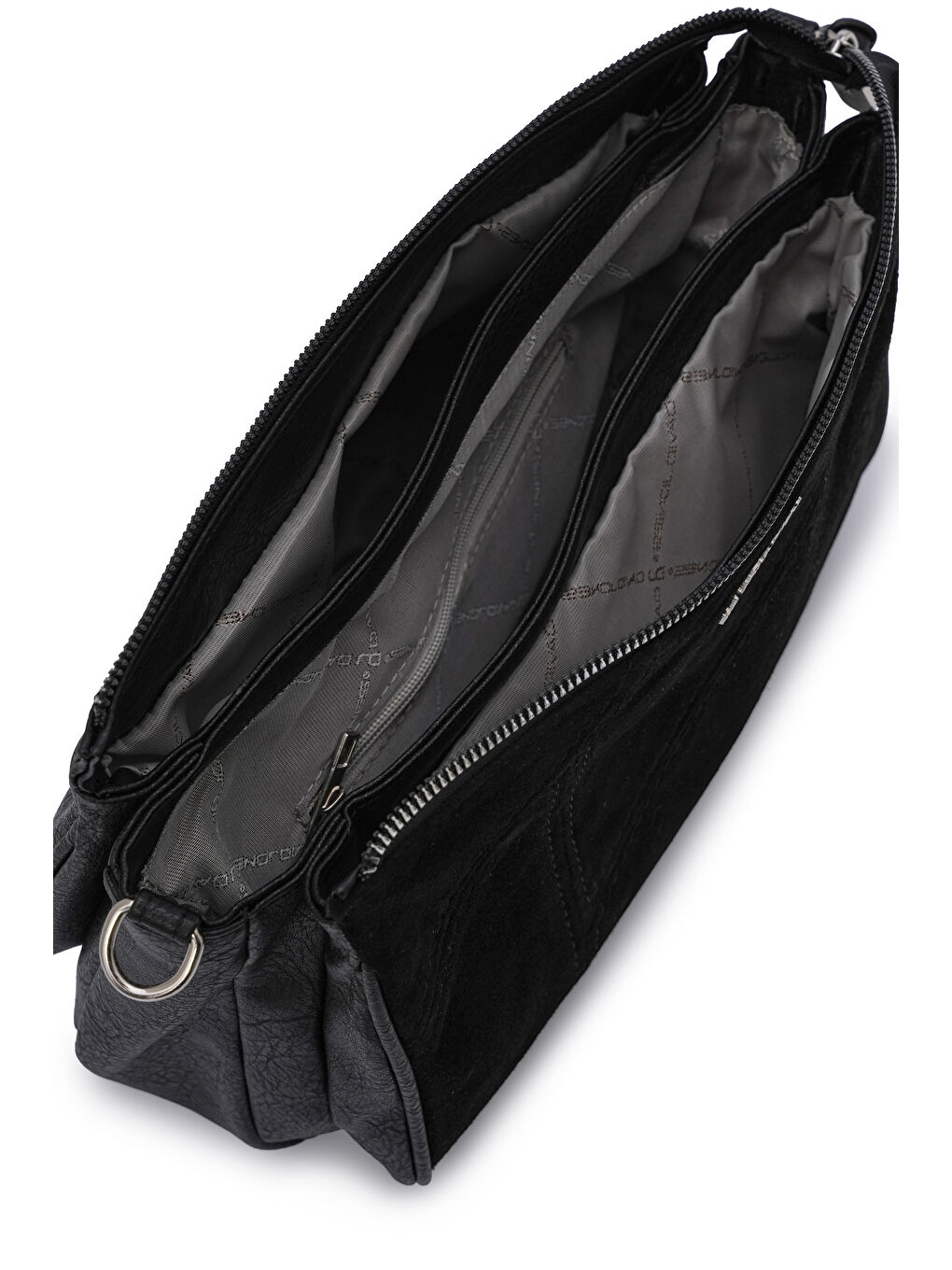 Siyah Süet Dokulu Kadın Omuz Çantası ED069-4