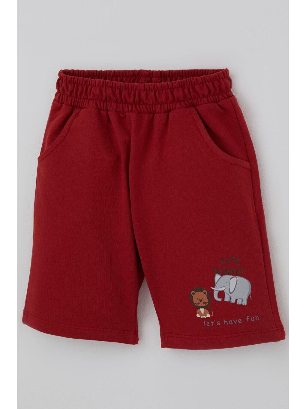 Ekru Erkek Bebek Şortlu Takım Sevimli Hayvancık Arkadaşlar Krem (9 Ay-3 Yaş)-6