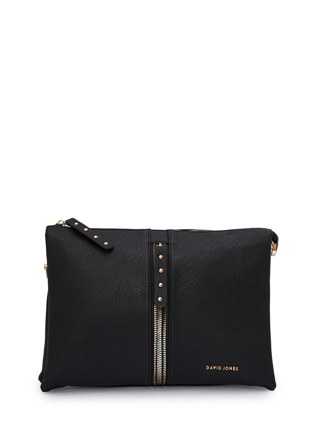 Siyah Kapaklı Fermuar Detaylı Çapraz Askılı Çanta DJ245-2