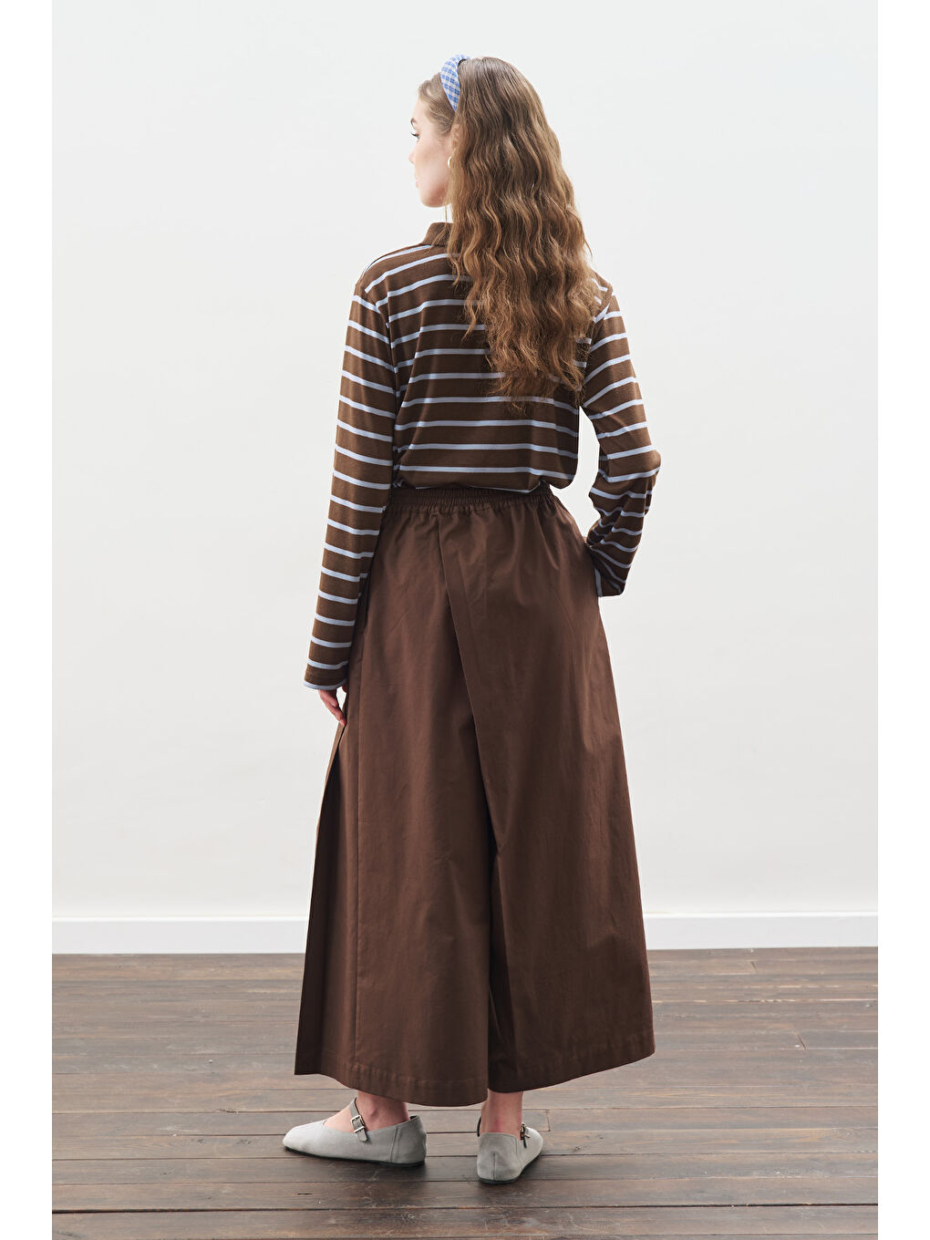 Polo Yaka Çizgili Tshırt Mavi-6