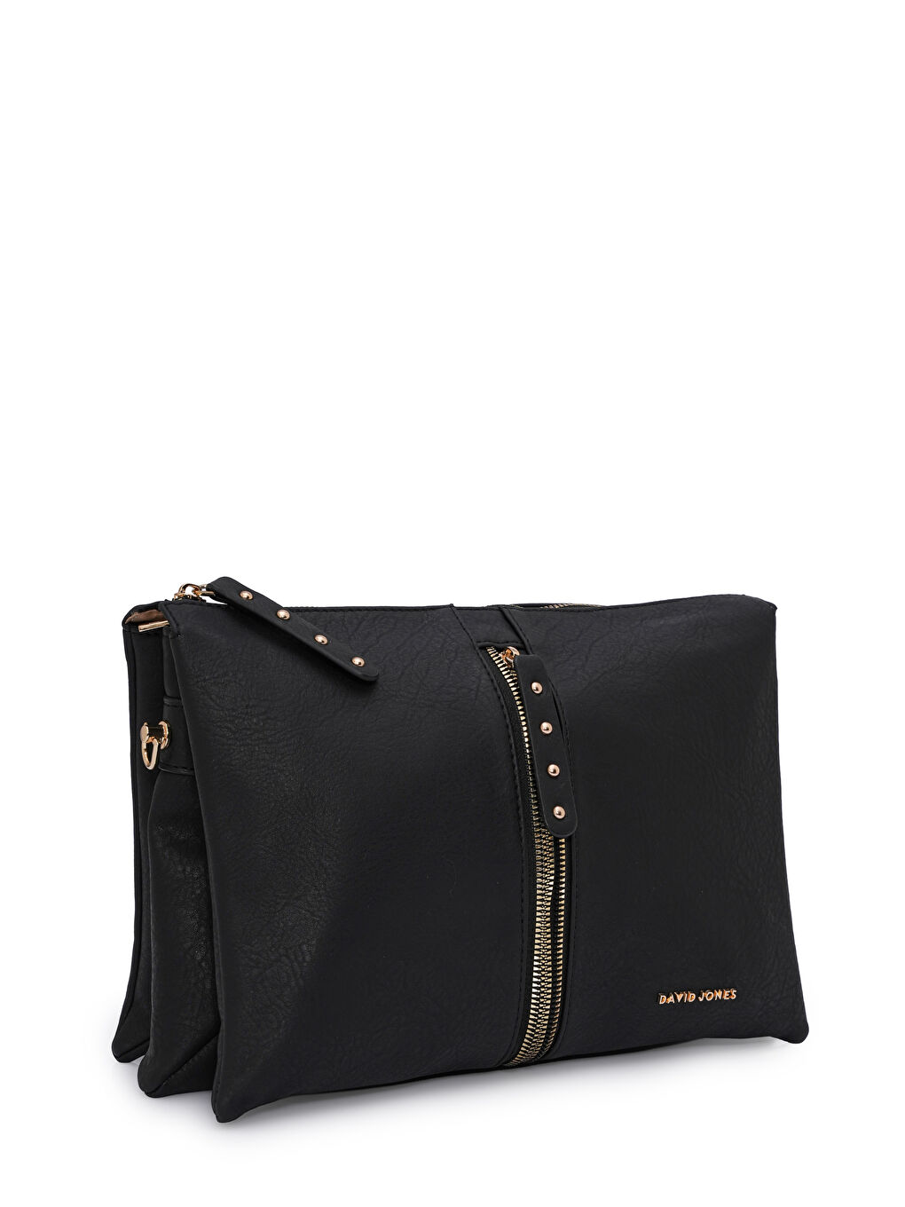 Siyah Kapaklı Fermuar Detaylı Çapraz Askılı Çanta DJ245-2-1