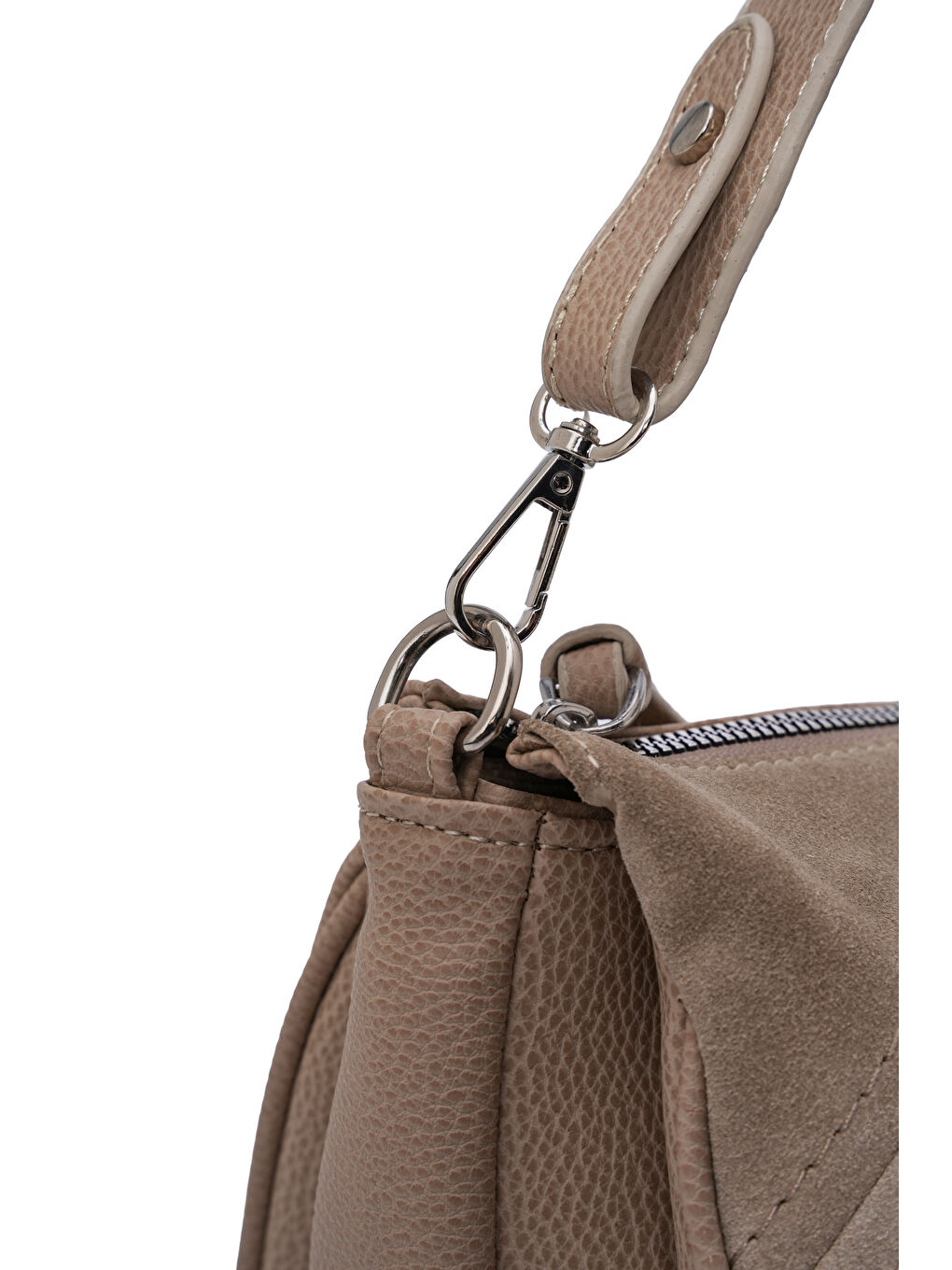 Bej Süet Dokulu Kadın Omuz Çantası ED069-3