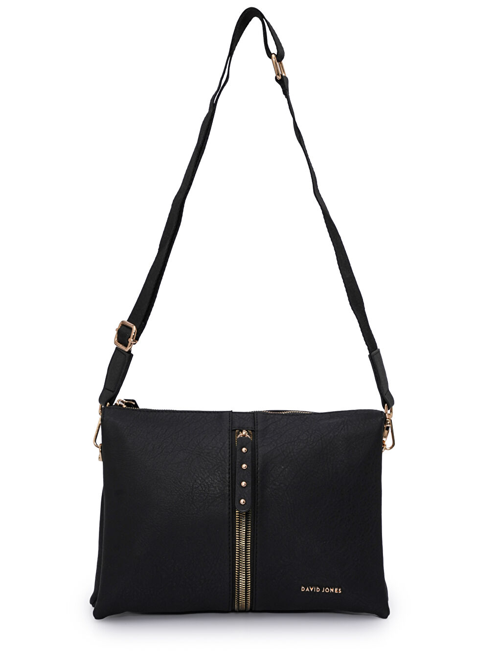 Siyah Kapaklı Fermuar Detaylı Çapraz Askılı Çanta DJ245-2-2