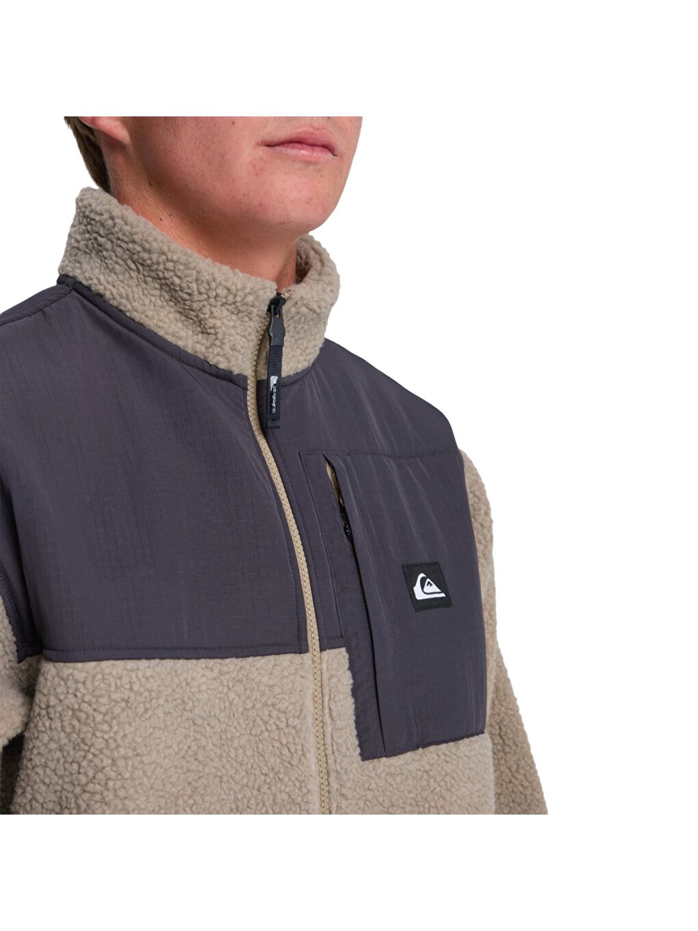 Shallow Water Fz Bej Polar Erkek Fermuarlı Sweatshirt Hırka-1