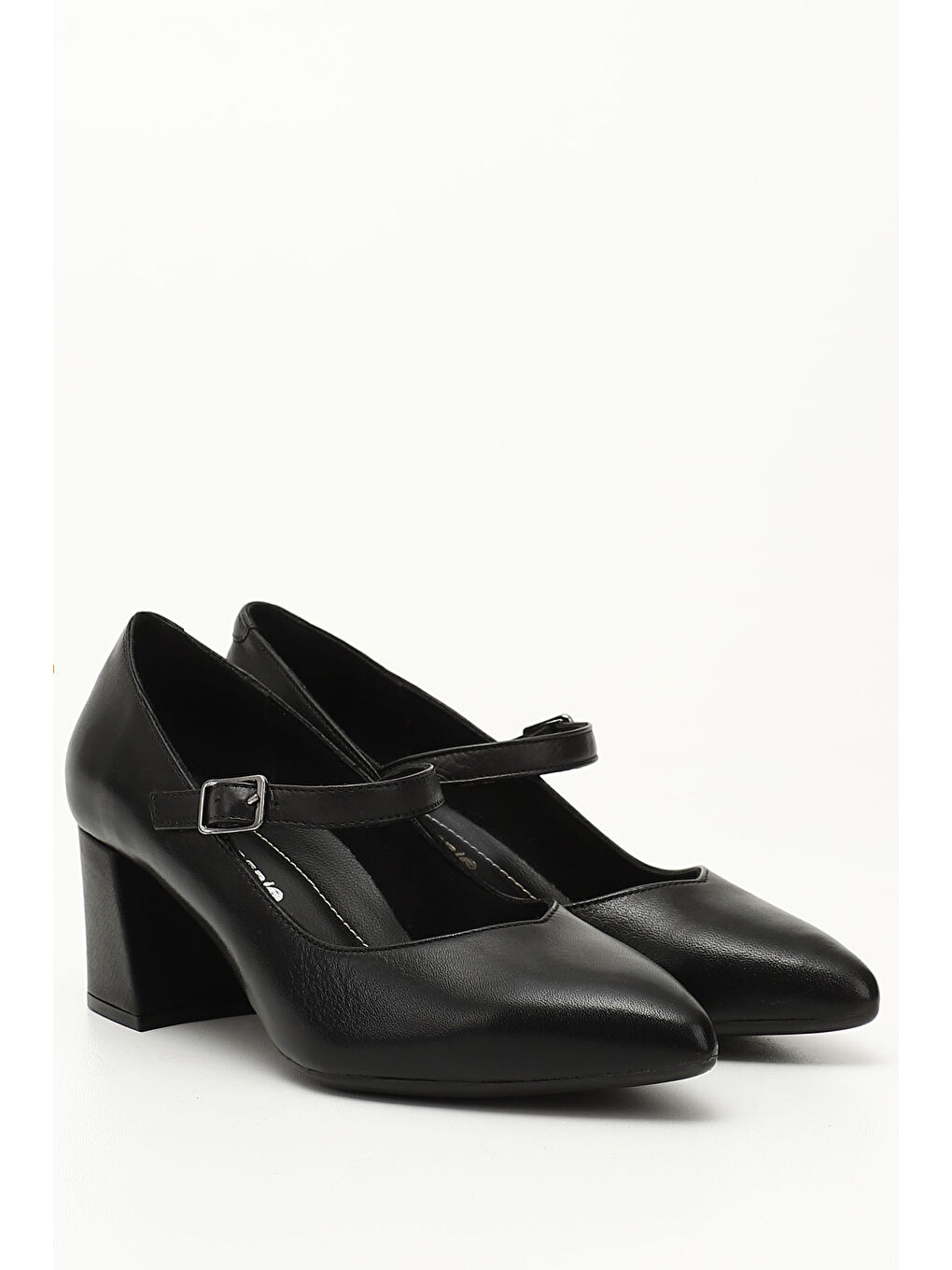 Mor Kadın ZÜMRÜT-SİYAH Sivri Burun Topuklu  Hakiki Deri Ayakkabı-1