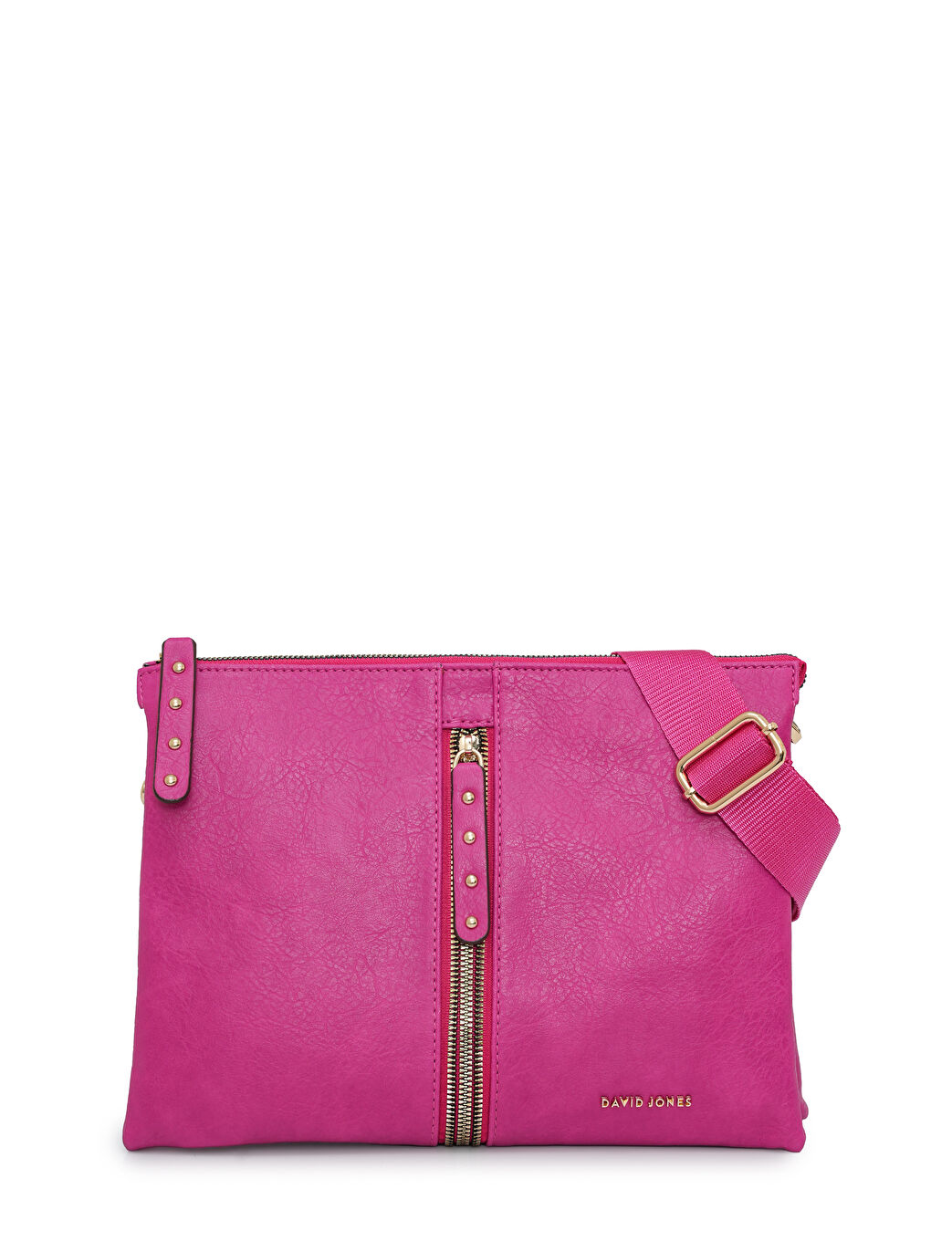 Fuşya Kapaklı Fermuar Detaylı Çapraz Askılı Çanta DJ245-2