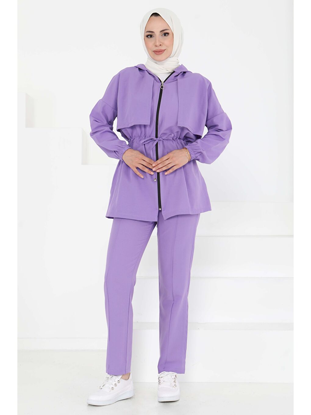 Önden Bağlamalı İkili Takım Lila - 27073-3