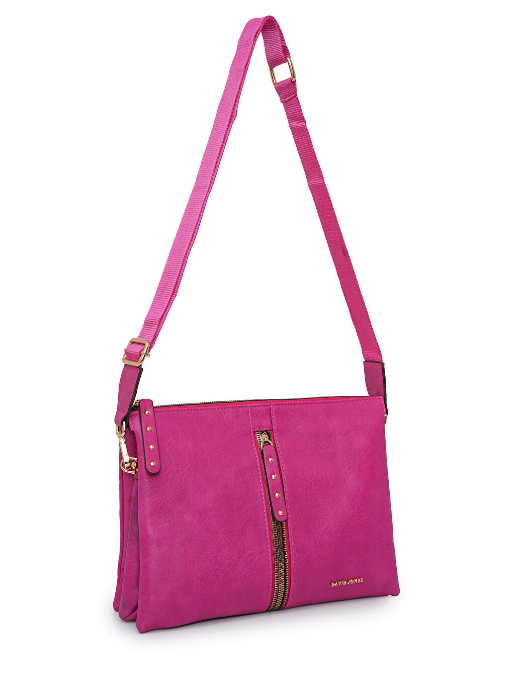 Fuşya Kapaklı Fermuar Detaylı Çapraz Askılı Çanta DJ245-2-2