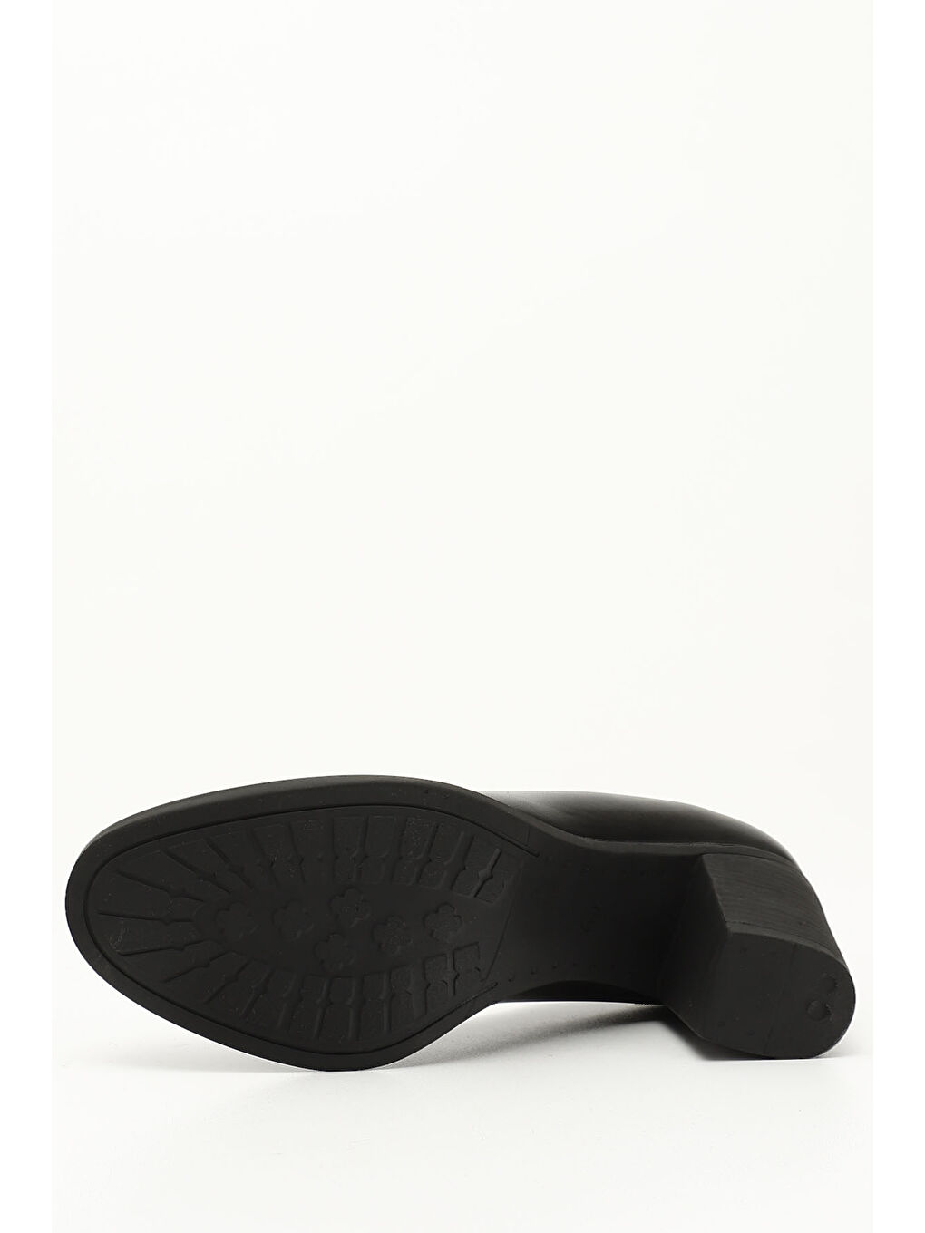 Mor Kadın ZÜMRÜT-SİYAH Orta Kalın Topuklu Hakiki Deri Ayakkabı-3