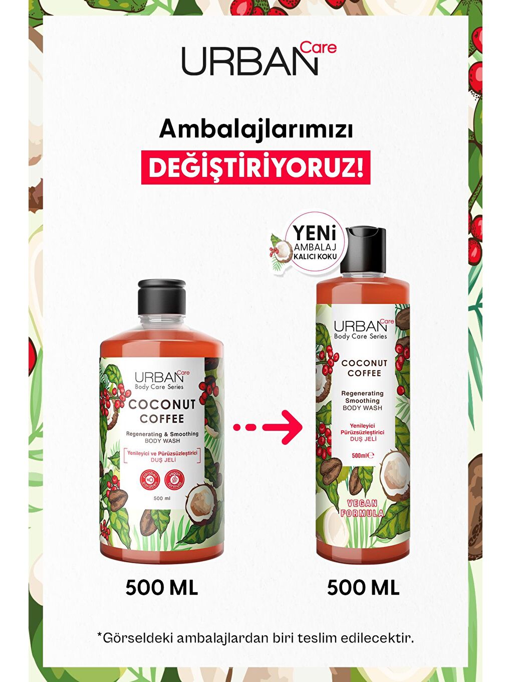 Urban Care Coconut Coffee Yenileyici ve Pürüzsüzleştirici Duş Jeli 500 ml - 1