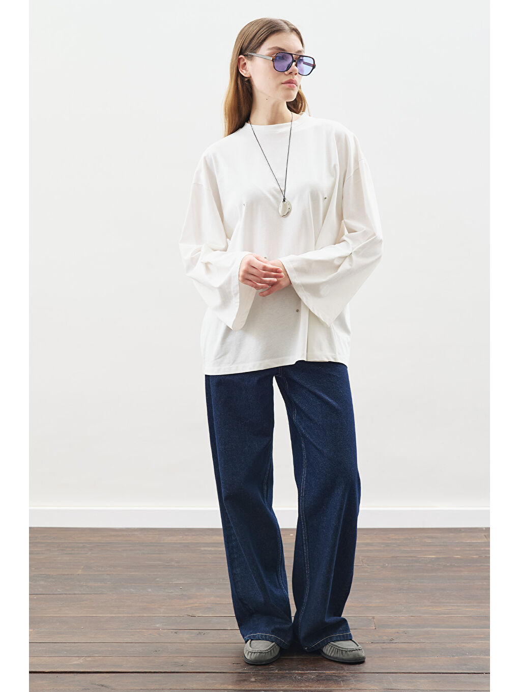 Çıtçıt Ayarlamalı Tshırt Ekru-1