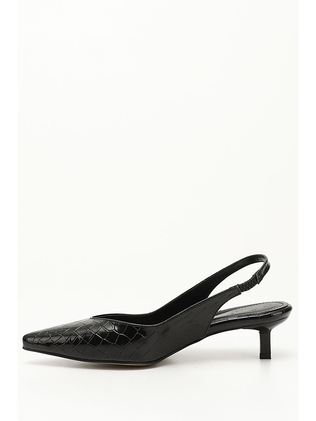 Siyah Kadın AÇIK SİYAH Kısa İnce Topuklu Arkası Açık Ayakkabı-2