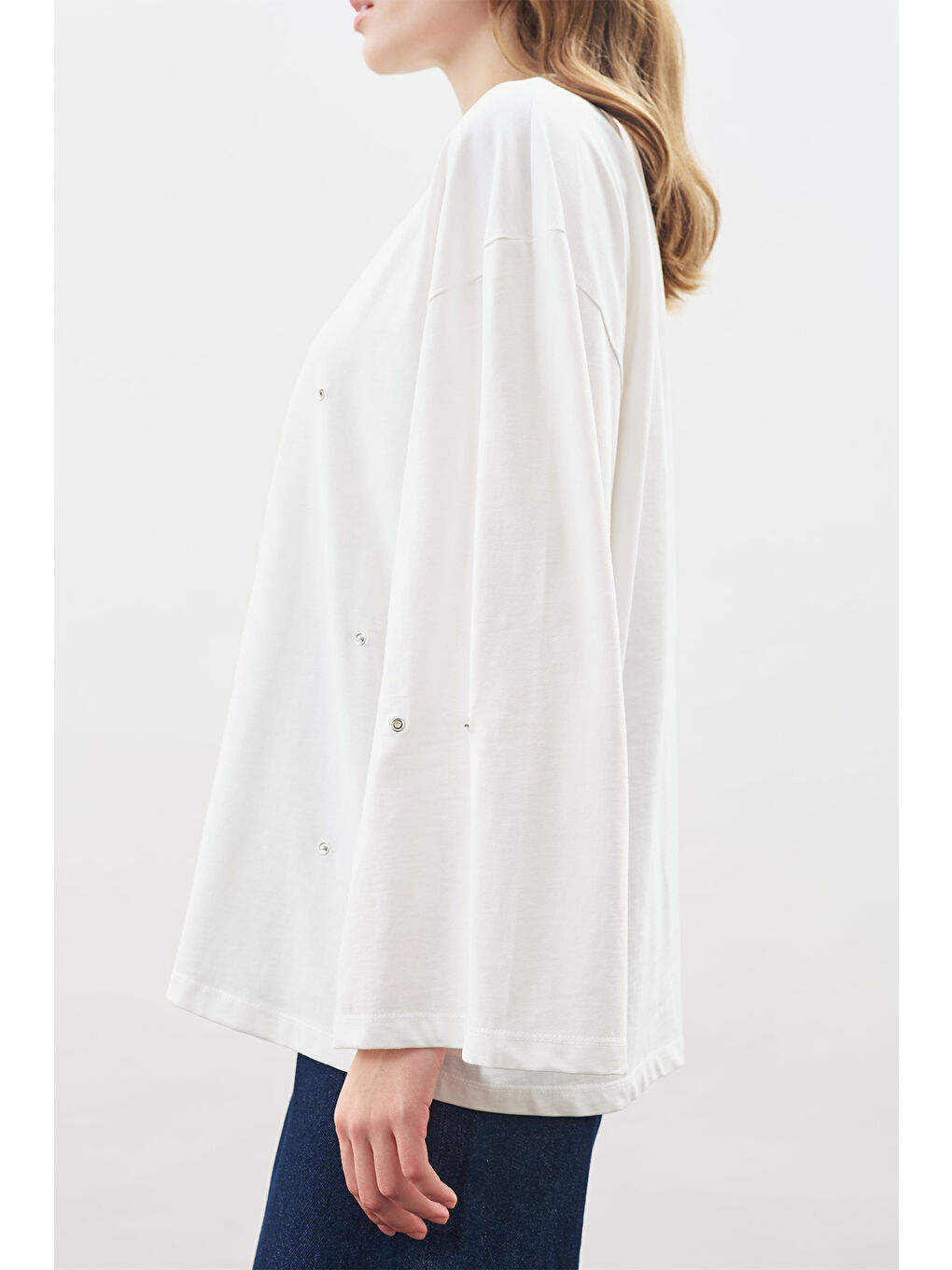 Çıtçıt Ayarlamalı Tshırt Ekru-4