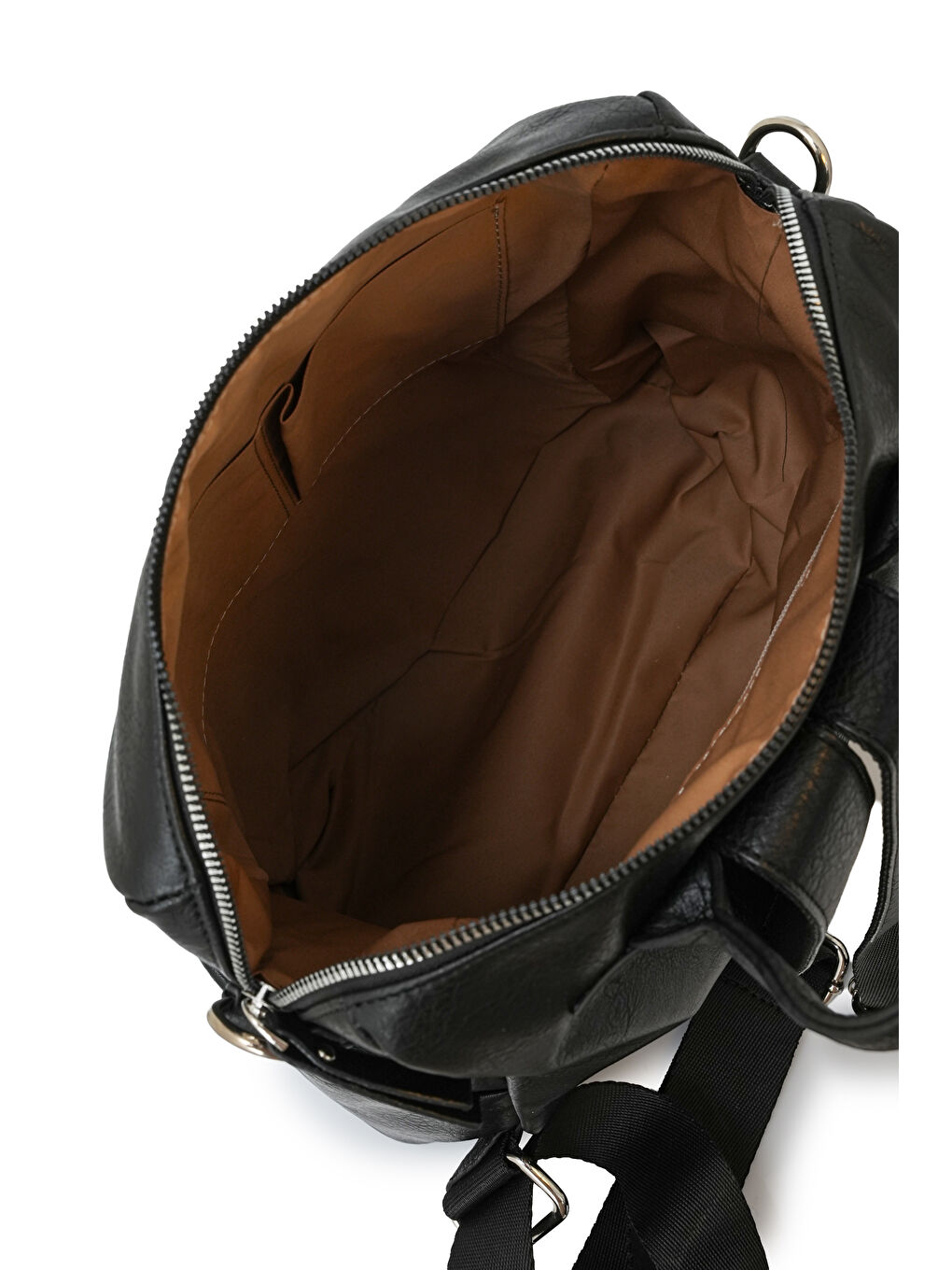 Siyah Çok Bölmeli Fermuarlı Kadın Sırt Çantası DJ257-1-5