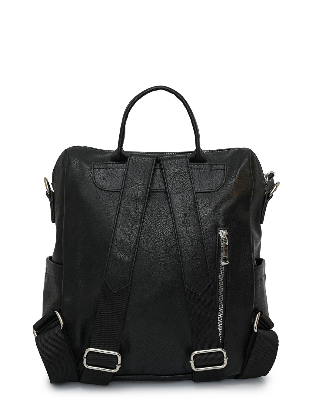Siyah Çok Bölmeli Fermuarlı Kadın Sırt Çantası DJ257-1-6