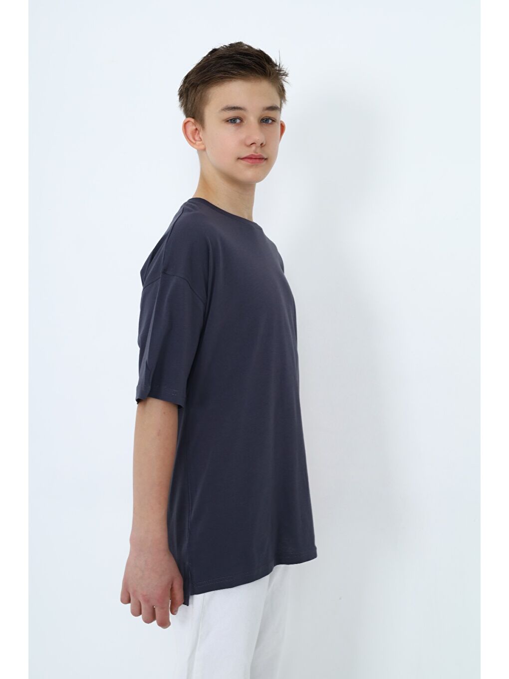 Antrasit Erkek Çocuk Baskılı Tişört-2