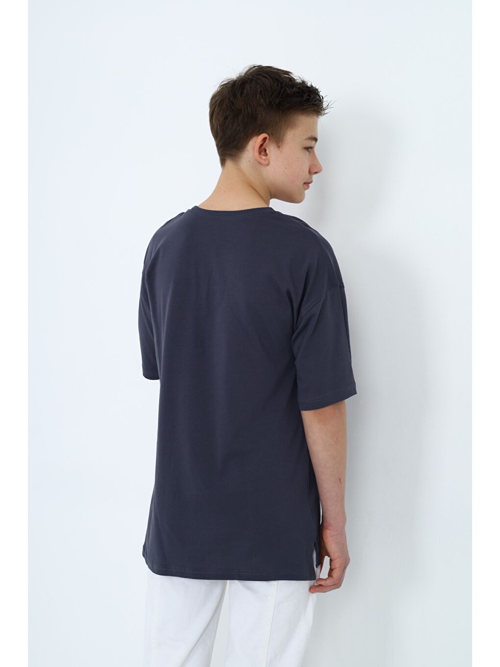 Antrasit Erkek Çocuk Baskılı Tişört-3