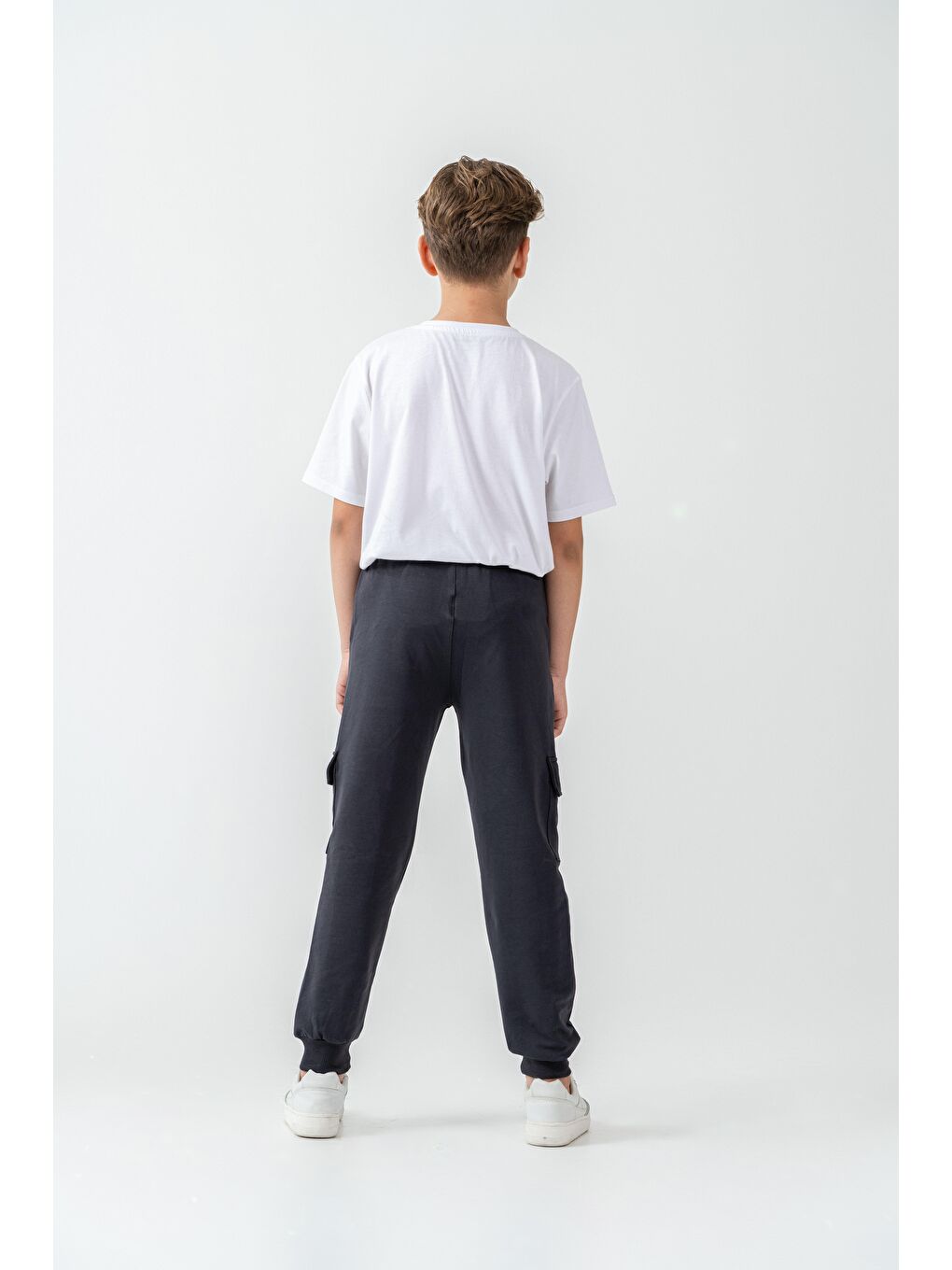 Gri Kargo Cepli Cep Kapağı Level Up Baskılı Erkek Çocuk Eşofman Altı-2