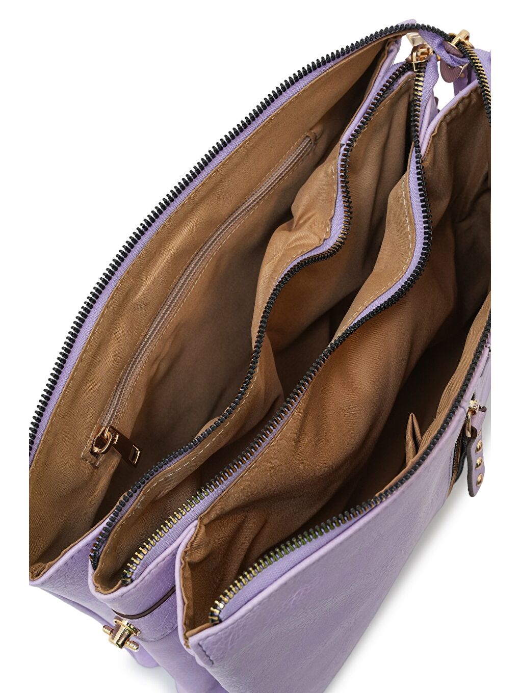 Lila Kapaklı Fermuar Detaylı Çapraz Askılı Çanta DJ245-2-5