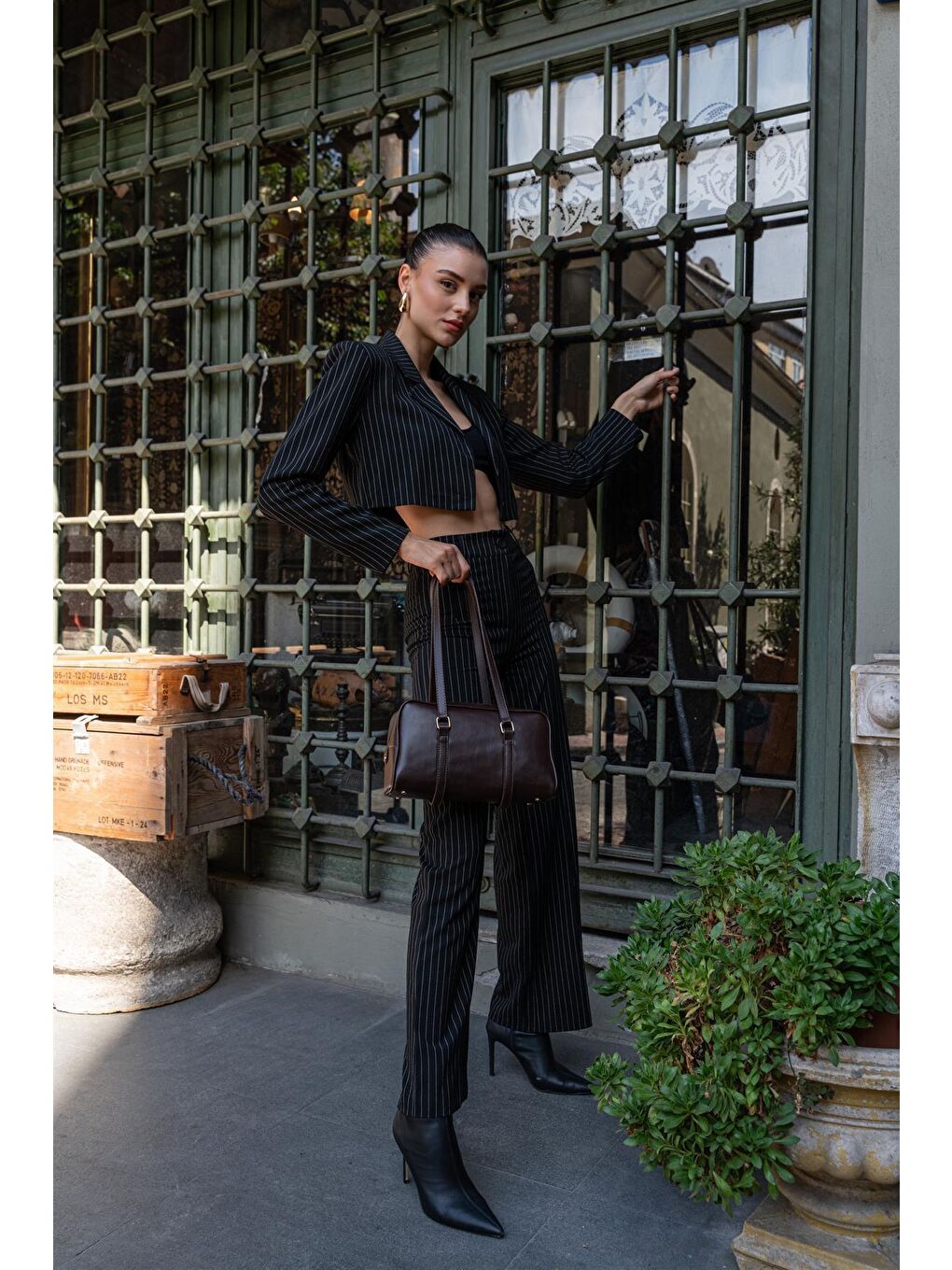 Paplo Uzun Çift Saplı Kadın Çanta - Kahverengi-1