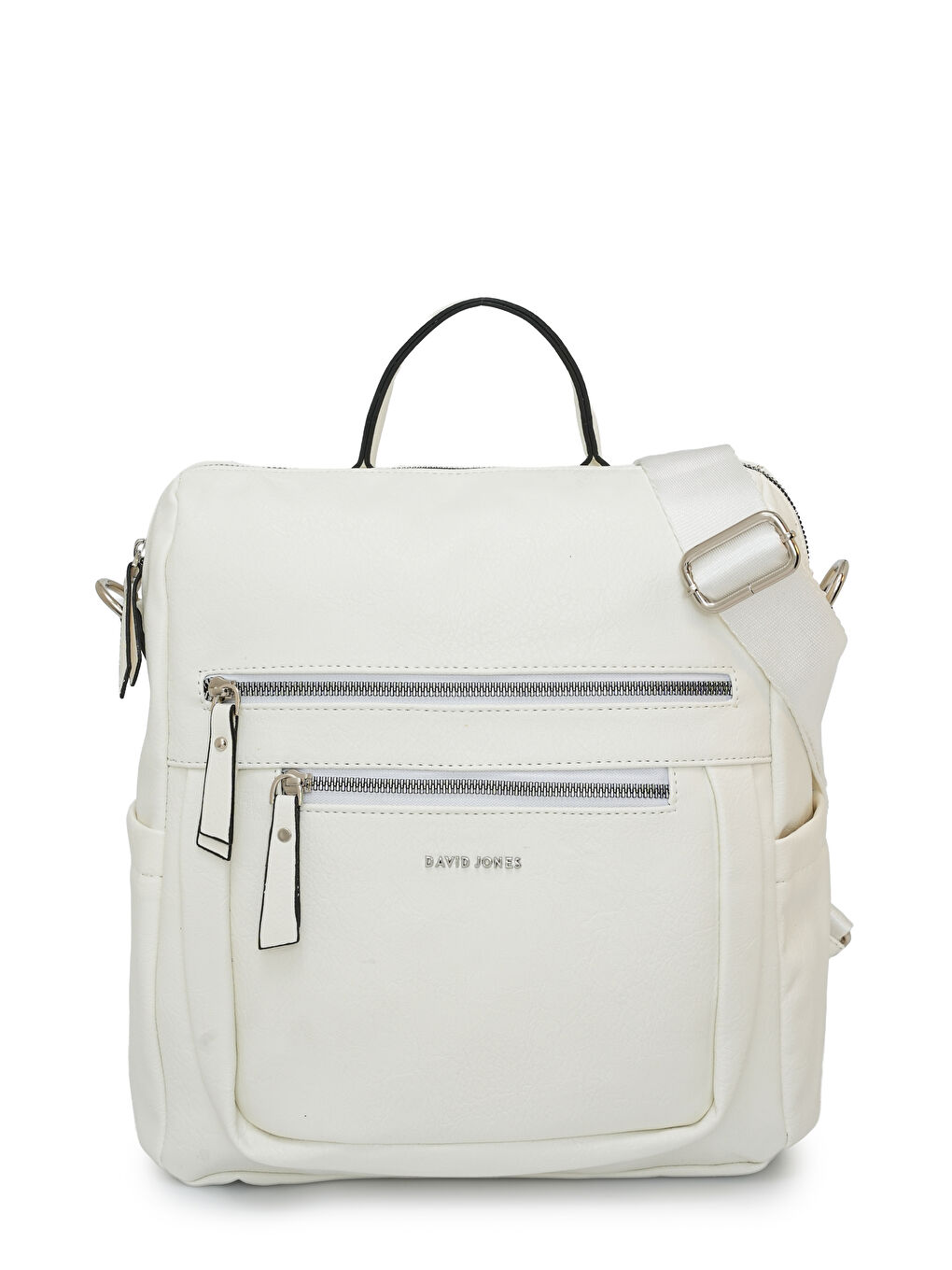 Beyaz Çok Bölmeli Fermuarlı Kadın Sırt Çantası DJ257-1