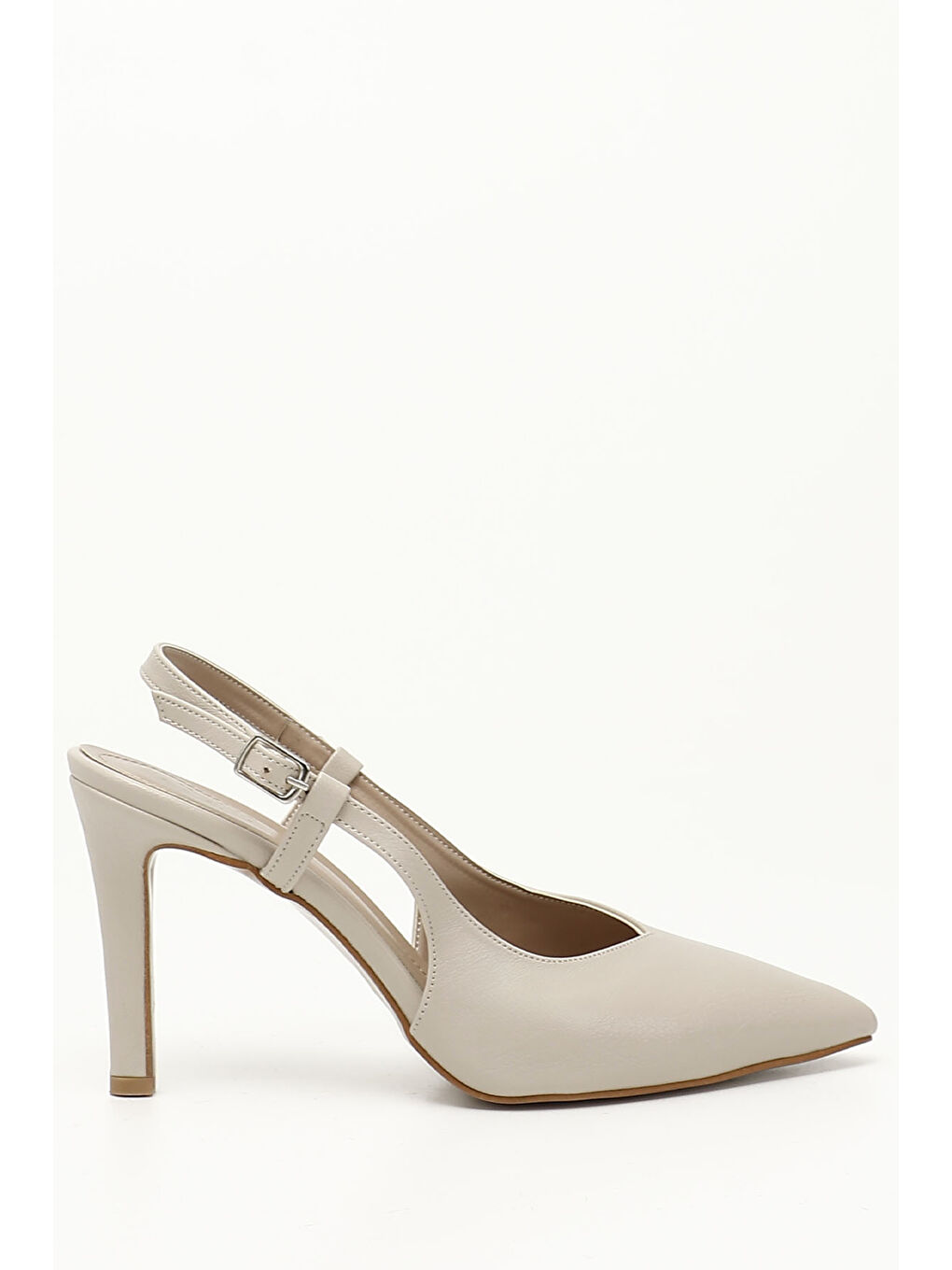 Bej Kadın TEN İnce Topuklu Arkası Açık Ayakkabı