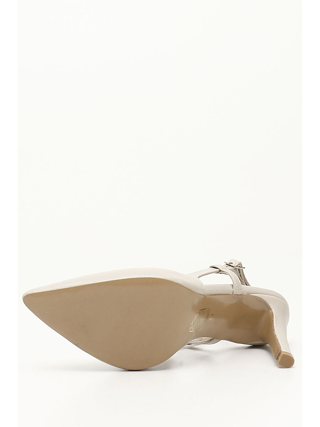 Bej Kadın TEN İnce Topuklu Arkası Açık Ayakkabı-3