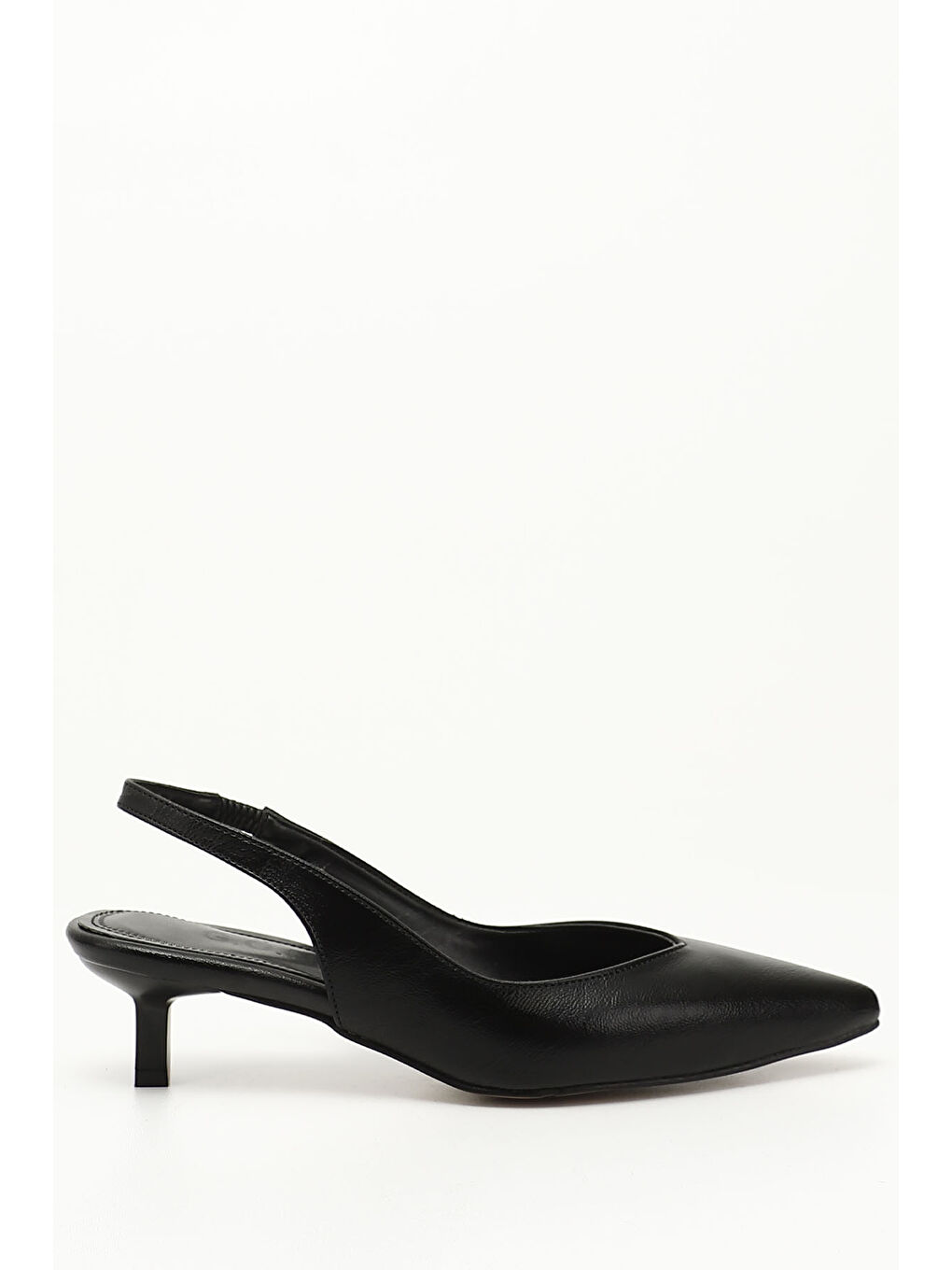 Mor Kadın ZÜMRÜT-SİYAH Kısa İnce Topuklu Arkası Açık Ayakkabı