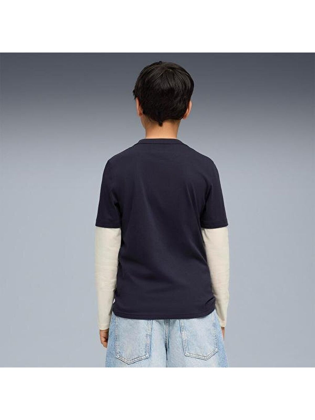 Karışık Mid 90s Layered Çocuk Yuvarlak Yaka Tişört-1