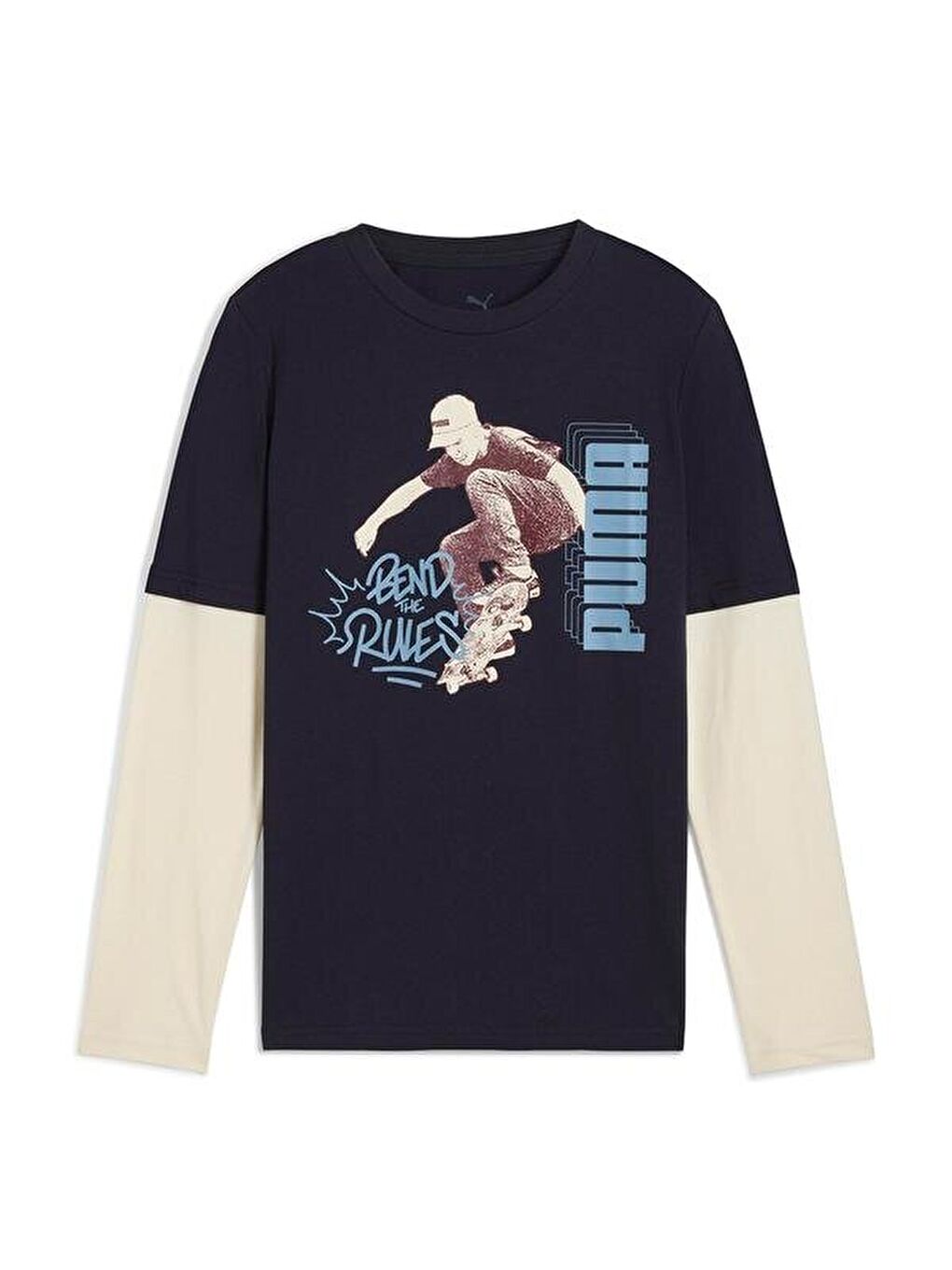 Karışık Mid 90s Layered Çocuk Yuvarlak Yaka Tişört-2