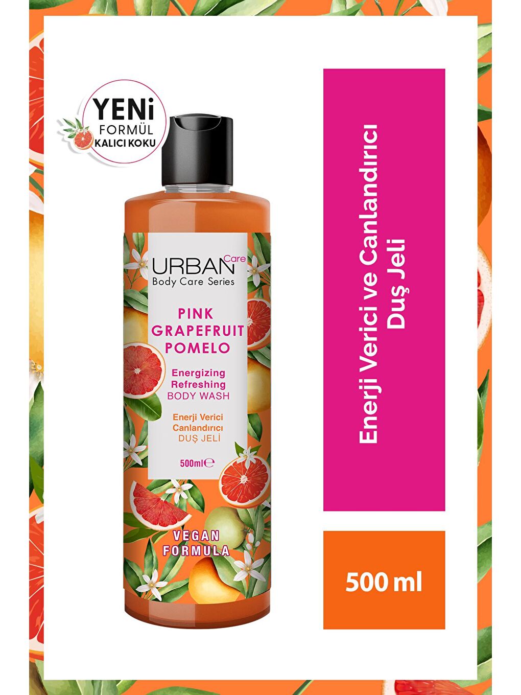 Urban Care Pink Grapefruit & Pomelo Canlandırıcı ve Nemlendirici Duş Jeli 500 ml