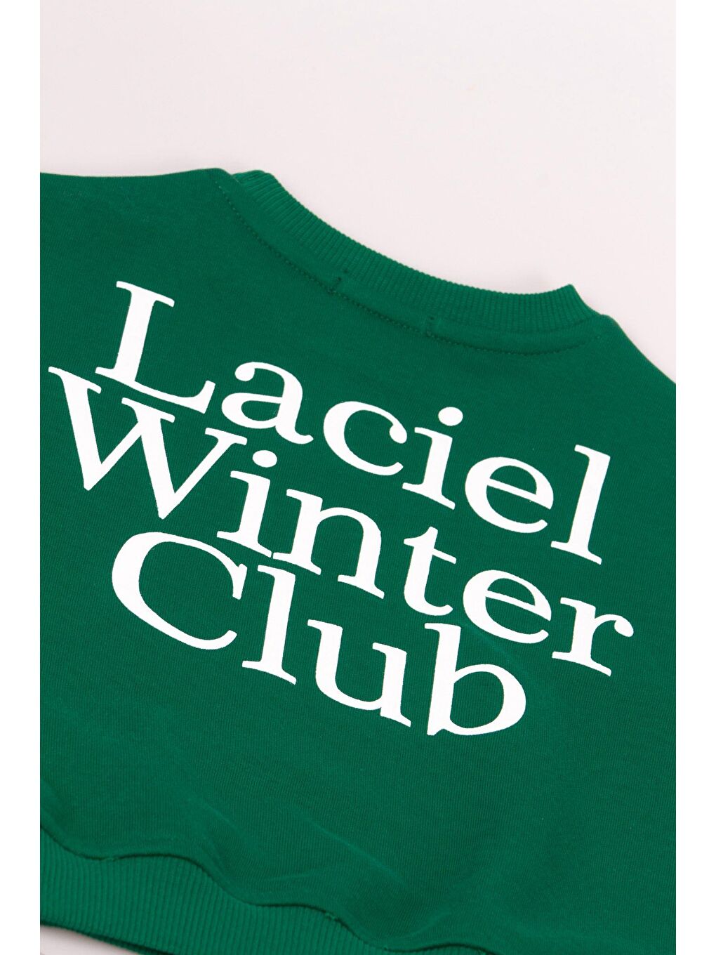 Unisex Çocuk Pamuklu Yeşil Sweatshirt Eşofman Alt-Üst Takım-2