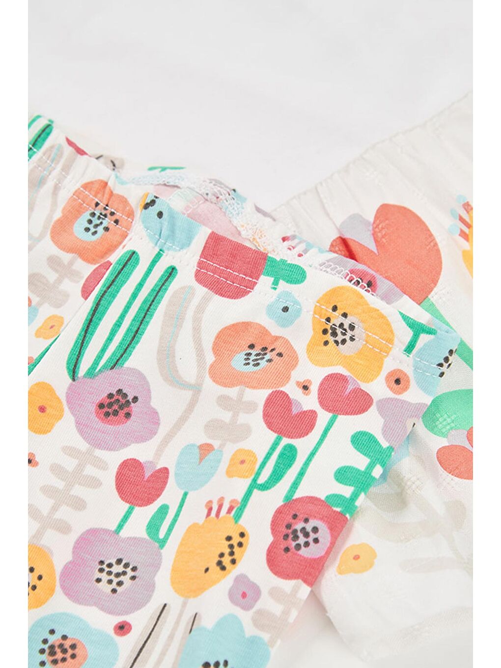 Karışık Çiçek Desenli Taytlı Takım 6-24 Ay Çok Renkli-6